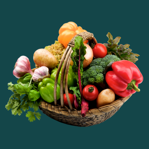 Fresh green vegetables display in Ongole market basket