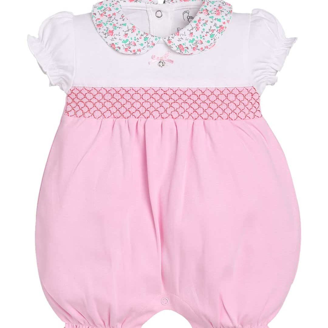 BABY GO Baby Girls Cotton Romper | Short Sleeve Newborn Onesie Jumpsuit | Soft Breathable Infant Summer Outfit | Cute Printed - Image 3